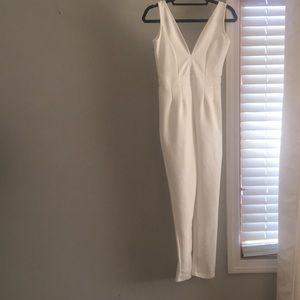 White skinny leg jumpsuit